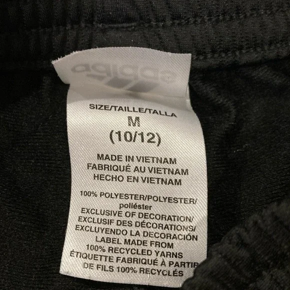 Adidas Girl’s Black Joggers with Iconic White Stripes Sz. M-10/12 - Picture 6 of 6